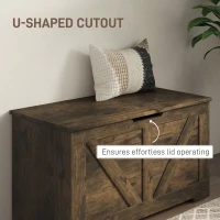 HOMCOM 100L Home Storage Box, with Safety Hinges - Rustic Brown(m-7)