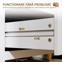 HOMCOM Comodă cu 3 Sertare și Mânere din Piele Ecologică Albă(m-7)