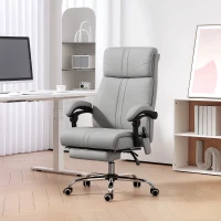 Vinsetto Faux Leather Massage Office Chair - Light Grey(m-12)