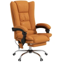 Vinsetto Silla de Oficina con Masaje Silla de Escritorio con Función de Calefacción Giratorio Función Reclinable Ajustable en Altura(m-1)