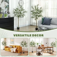 HOMCOM Set of Two Silk Leaf Artificial Olive Trees(m-8)