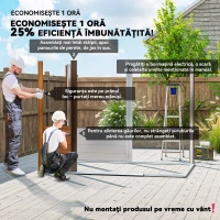 Outsunny Magazie de Grădină din Oțel cu Uși Glisante Duble 236x196x208 cm(m-4)