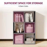 HOMCOM 6-Cube Bookshelf - Grey(m-4)