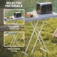 Outsunny Minimal Folding Outdoor Table - Grey/White(m-6)