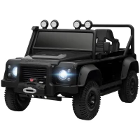 AIYAPLAY Kids Ride On Car with Remote Control, Music, Horn, 4 Spring Suspension Wheels, LED Lights for 3-5 Years Old, Black(m-11)