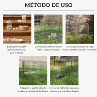 Outsunny Trampa para Animales Vivos Plegable 93x31x34,5 cm Jaula de Captura de Alambre con Puerta y Asa para Conejos Plata(m-5)