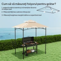 Outsunny Acoperiș de Schimb pentru Pergolă cu 2 Niveluri și Buzunare de Colț, 160 g/m², UV50+, 244x152 cm, Bej(m-2)