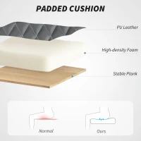 HOMCOM Faux Leather Office Chair. with Flip-Up Armrests - Charcoal Grey(m-5)