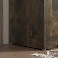 HOMCOM 100L Home Storage Box, with Safety Hinges - Rustic Brown(m-9)