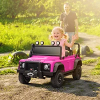 AIYAPLAY Kids Ride On Car with Remote Control, Music, Horn, 4 Spring Suspension Wheels, LED Lights for 3-5 Years Old, Pink(m-2)