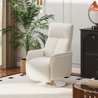 HOMCOM 10-Point Massage Recliner Armchair - Cream(m-12)