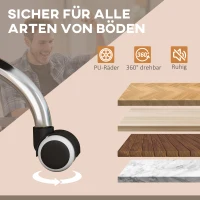 Vinsetto Massage-Bürostuhl, Schreibtischstuhl mit Heizfunktion, Drehstuhl, Liegefunktion, höhenverstellbarer PC-Stuhl, Hellbraun(m-8)