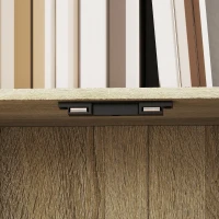 HOMCOM Libreria a 5 livelli, mobile di archiviazione con scaffali e armadio doppia porta, 60 x 23,8 x 179,2 cm, legno naturale(m-4)