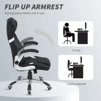 Vinsetto Linen-Look Office Chair, with Adjustable Height and Tension - Black(m-7)