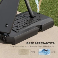 SPORTNOW Canestro Basket in Acciaio, Regolabile in Altezza e portatile con Tabellone e Ruote, 107x70cm, Nero e rosso(m-5)