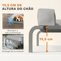 PawHut Cama Elevada para Cães com Latertais Amovíveis Cama Elevada para Cães Médios Portátil com Malha Respirável 130x90x30 cm Cinza Claro(m-4)