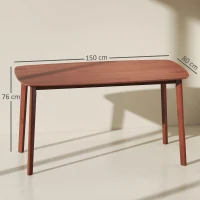 HOMCOM Table à manger, Style campagnard, surface laquée, bois, 150 x 80 cm, Marron(m-3)