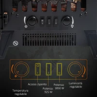 HOMCOM Camino Elettrico con Effetto Fiamma Regolabile Potenza 925W/1850W, 36 x 25.5 x 41.5cm, Nero(m-6)