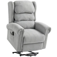 HOMCOM Velvet-Feel Electric Riser Recliner Chair - Grey(m-1)