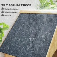 Outsunny Wooden Garden Storage Shed with 3 Shelves, Outdoor Tool Storage Cabinet with Tilt Roof and Lockable Door, 77.5 x 54.2 x 179.5 cm, Natural(m-4)