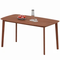 HOMCOM Mesa de Comedor Estilo Rústico Superficie Lacada Madera 150x80 cm Marrón(m-7)