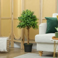 HOMCOM Kunstmatige Boekweit 90 cm Kunstplant, Kunstplanten in Pot voor Woonkamer(m-7)