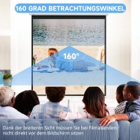 HOMCOM Beamer Leinwand 152 x 152 cm 85 Zoll 1:1 HD 4K Projektionsleinwand für Heimkino Büro-Präsentationen(m-4)