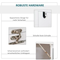 HOMCOM Schreibtisch Esstisch klappbar mit 6 Fächer Bücherregal mit 3 Regale Computertisch Bürotisch E1 Spanplatte Metallrahmen Weiß 98 x 51 x 153 cm(m-4)