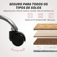HOMCOM Cadeira de Escritório com Encosto Alto Cadeira para Secretária com Altura Ajustável Função Inclinável 61x62x106-116 cm Rosa(m-6)