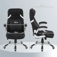 Vinsetto Linen-Look Office Chair, with Adjustable Height and Tension - Black(m-3)