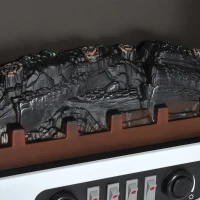 HOMCOM Camino Elettrico con Effetto Fiamma Regolabile Potenza 925W/1850W 51 × 31 × 56cm Bianco(m-9)