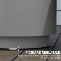 HOMCOM Măsuță Multifuncțională cu Găleată de Gheață 10L și Capac Gri Deschis(m-6)