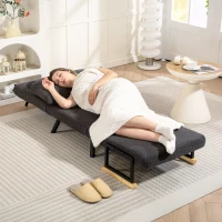HOMCOM Poltrona Convertível em Cama Poltrona 3 em 1 Convertível em Cama com Encosto Ajustável em 5 Níveis 63x73x81 cm Cinza(m-8)