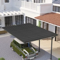 Outsunny Set of 12 Corrugated Steel Roof Sheet Panels - Black(m-8)