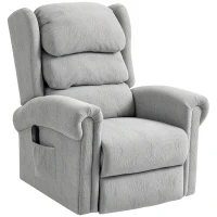 HOMCOM Velvet-Feel Electric Riser Recliner Chair - Grey(m-11)