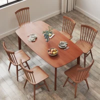 HOMCOM Mesa de Comedor Estilo Rústico Superficie Lacada Madera 150x80 cm Marrón(m-4)