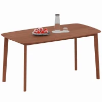 HOMCOM Mesa de Comedor Estilo Rústico Superficie Lacada Madera 150x80 cm Marrón(m-6)