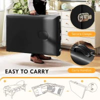 HOMCOM Adjustable Folding Massage Table - Black(m-6)