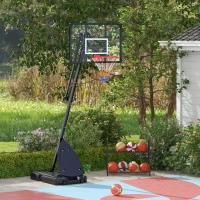 SPORTNOW Cos si suport de baschet reglabil pe inaltime cu panou robust si baza ponderata, portabil pe roti, 2,4-2,9 m(m-9)