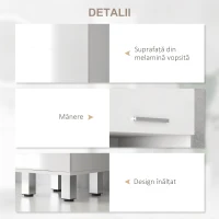 kleankin Mobilier pentru Baie cu 1 Sertar 3 Rafturi Ajustabile și 2 Dulapuri, 30x30x180 cm, Alb Lucios(m-6)