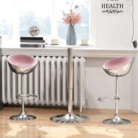 HOMCOM Tavolo da Bar con Altezza Regolabile, Girevole 360°, con Base Rotonda, Ø63x67-93 cm, Bianco(m-3)