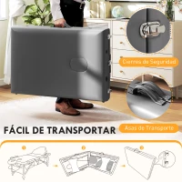 HOMCOM Camilla Masaje Plegable de Madera de 3 Zonas con Altura Respaldo Reposacabezas Ajustables Brazos 215x60x64-89 cm Gris(m-6)