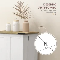 HOMCOM Armário de Cozinha com 2 Portas e 16 Prateleiras Despensa Rústica com Prateleiras Ajustáveis 60x40x104 cm Creme(m-7)
