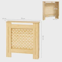 HOMCOM Cubreradiador de MDF Cubierta para Radiador para Salón Dormitorio Pasillo 78x19x82 cm Roble(m-3)