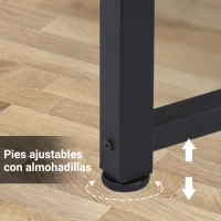 HOMCOM Mesa de Escritorio con Marco de Acero y Patas Ajustables Mesa de Estudio para Oficina Hogar 120x60x76 cm Negro y Natural(m-6)