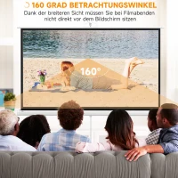 HOMCOM Beamer Leinwand mit Stativ 186 x 105 cm 84 Zoll 16:9 HD 4K Rollo-Leinwand(m-4)