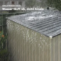 Outsunny Metalowy Domek na Narzędzia 2,81m² 154x206,5x181 cm z Dachem i Fundamentem(m-7)