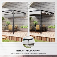 Outsunny 3 x 3 m Pergola, with Sliding Canopy - Grey(m-4)