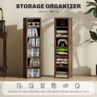 HOMCOM Set of Two 102 CD Storage Units - Mid Brown Wood-Effect(m-4)