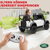AIYAPLAY Kinder Elektroauto, 12V batterij-aangedreven, afstandsbediening, muziekfunctie, hoorn, LED-lampen, Wit(m-8)